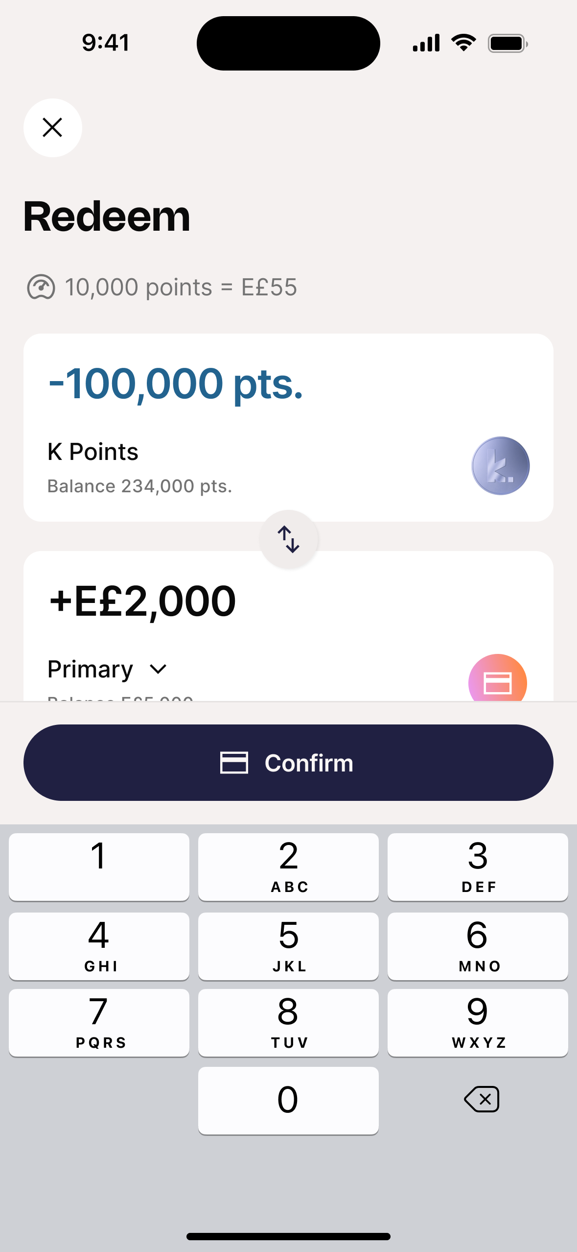 Enter amount