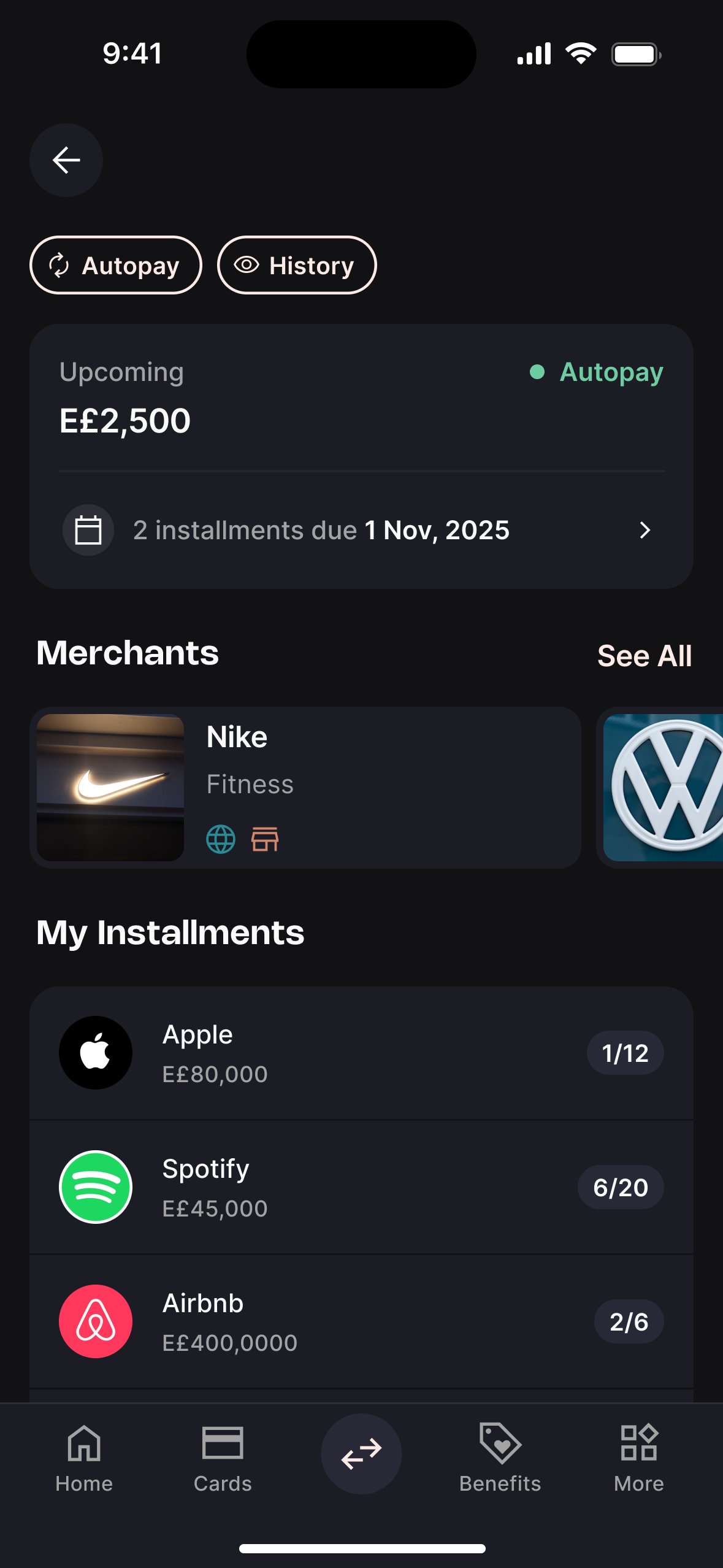 My installments
